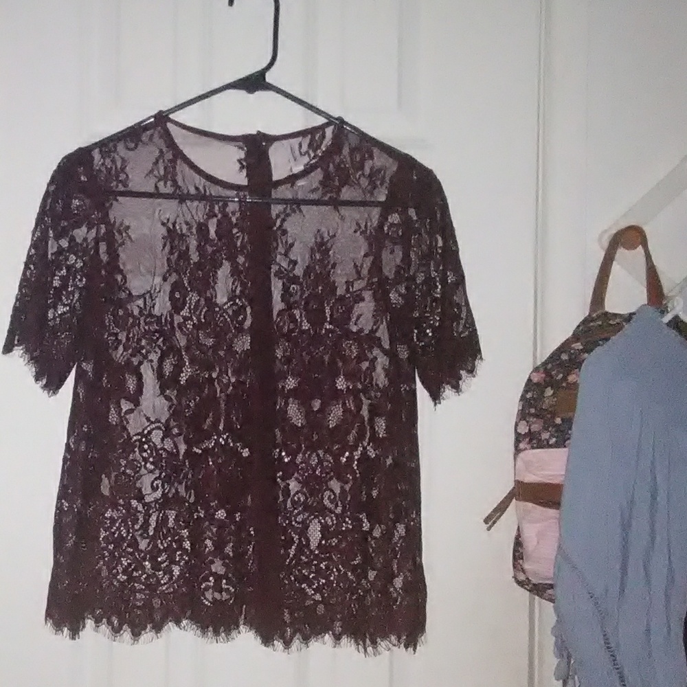Maroon lace top
